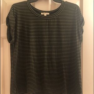 Stripy tee with cuffed sleeves! Super soft